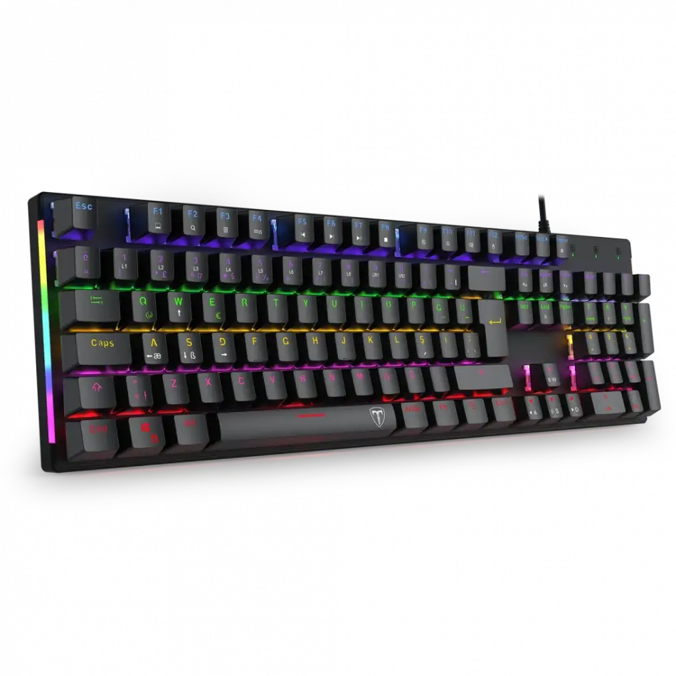 T-dagger Naxos, T-tgk310-bl, Usb Kablolu, Türkçe Q, Rainbow Backlight, Blue Mekanik Switch, 104 Tuşlu, Gaming Klavye