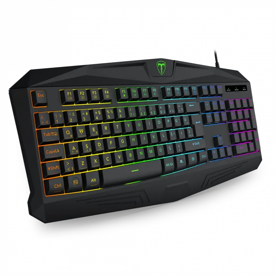 T-dagger Tanker, T-tgk106, Usb Kablolu, Türkçe Q, Rainbow Backlight, Membran Tuşlar, 104 Tuşlu, Gaming Klavye