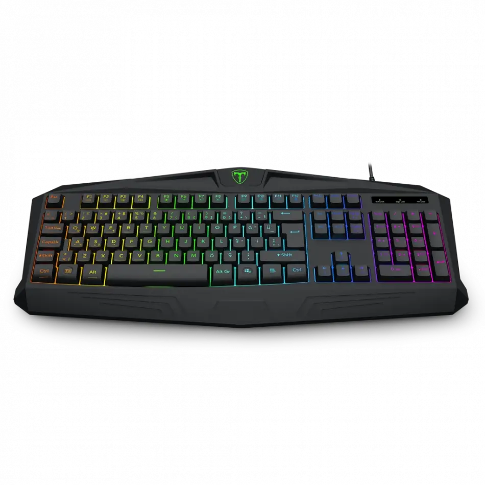 T-dagger Tanker, T-tgk106, Usb Kablolu, Türkçe Q, Rainbow Backlight, Membran Tuşlar, 104 Tuşlu, Gaming Klavye