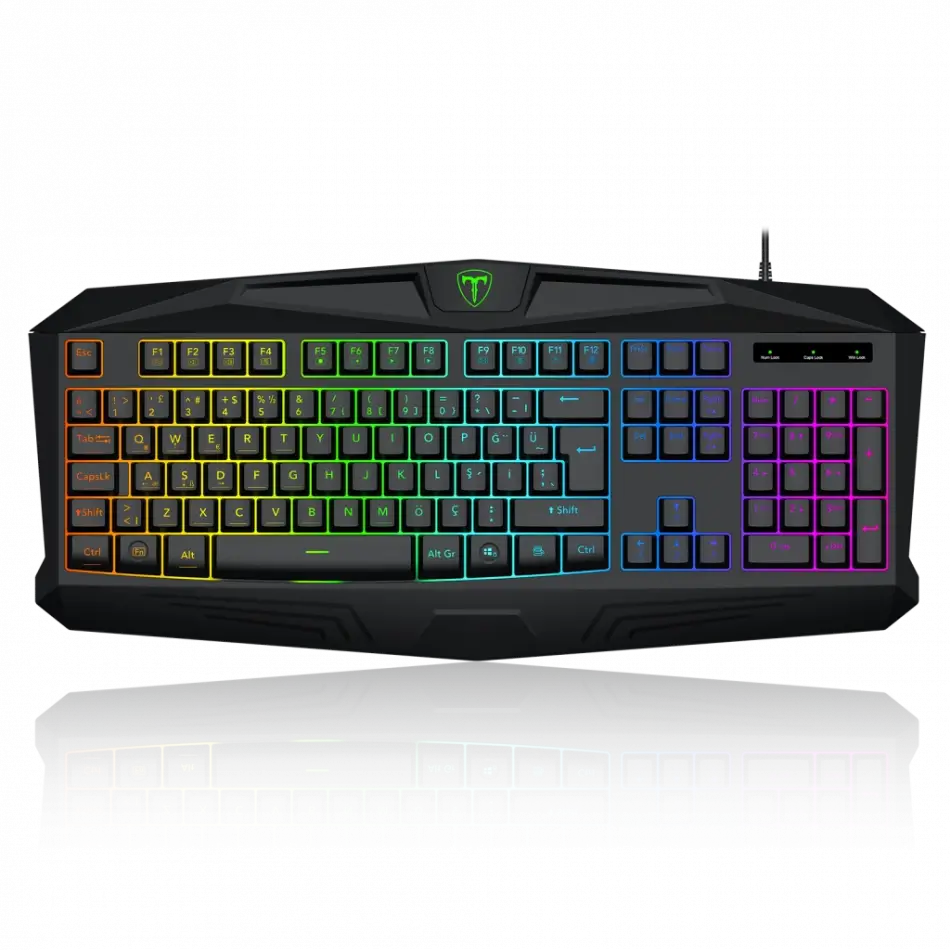 T-dagger Tanker, T-tgk106, Usb Kablolu, Türkçe Q, Rainbow Backlight, Membran Tuşlar, 104 Tuşlu, Gaming Klavye