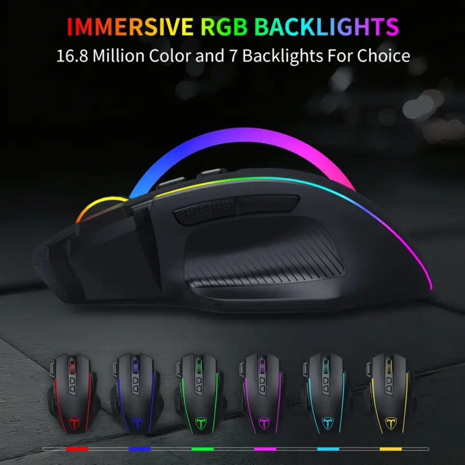 T-dagger Tm330, Roadmaster Wireless, Programlanabilir Rgb Backlight, 8 Buton, Usb Kablolu, Wifi 2.4ghz, Bluetooth, 16.00dpı, Gaming Mouse