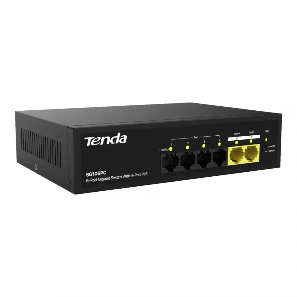 Tenda Sg106pc 6 Port Gıgabıt 10/100/1000 Poe Swıtch