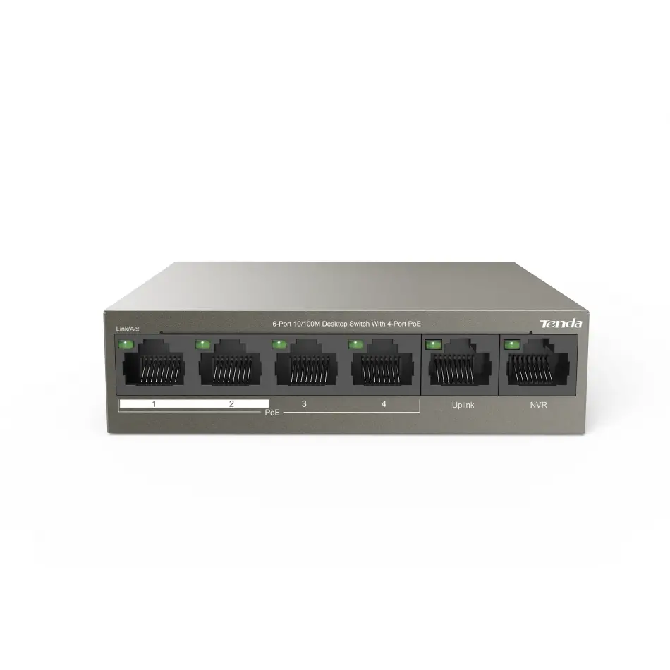 Tenda Tef1106p-4-63w 6port 10/100 Yönetilemez Poe Swıtch