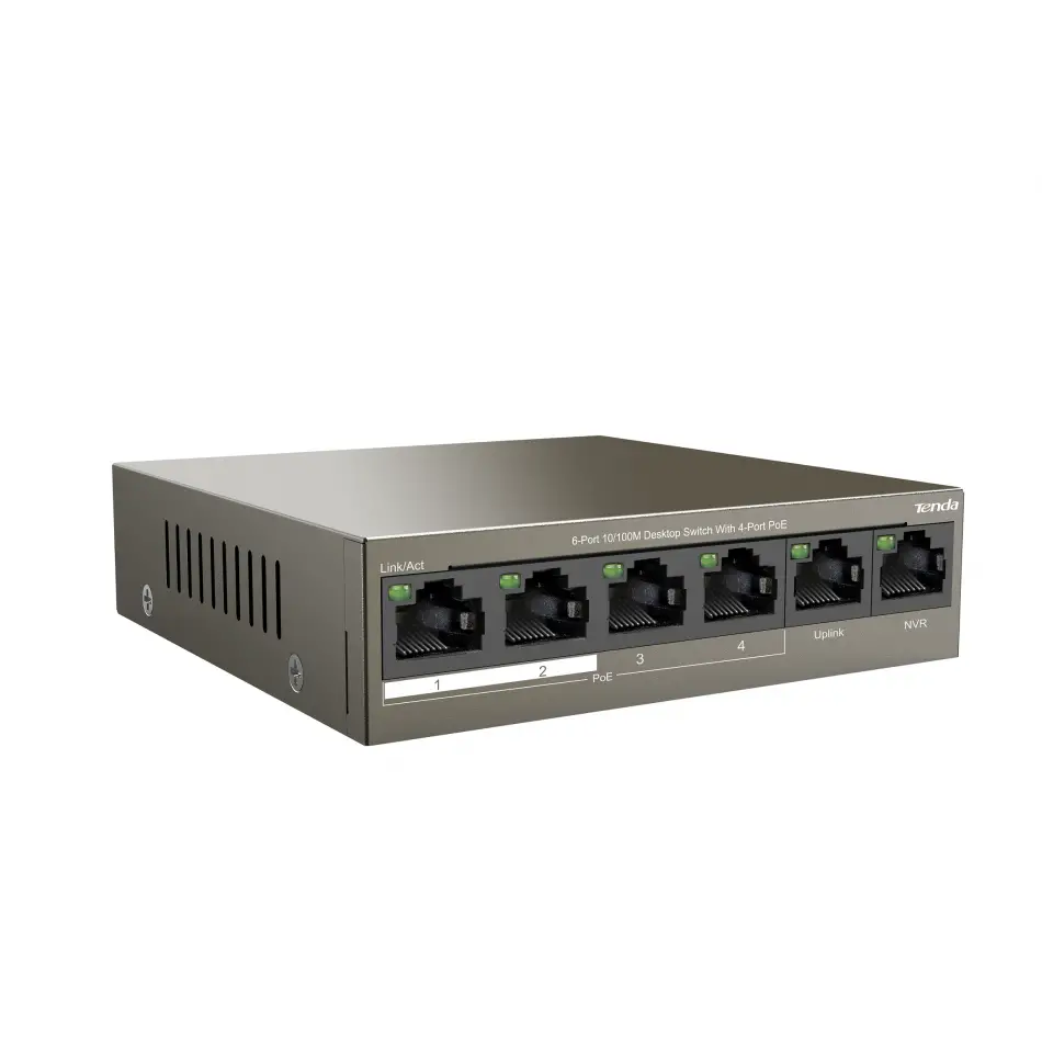 Tenda Tef1106p-4-63w 6port 10/100 Yönetilemez Poe Swıtch