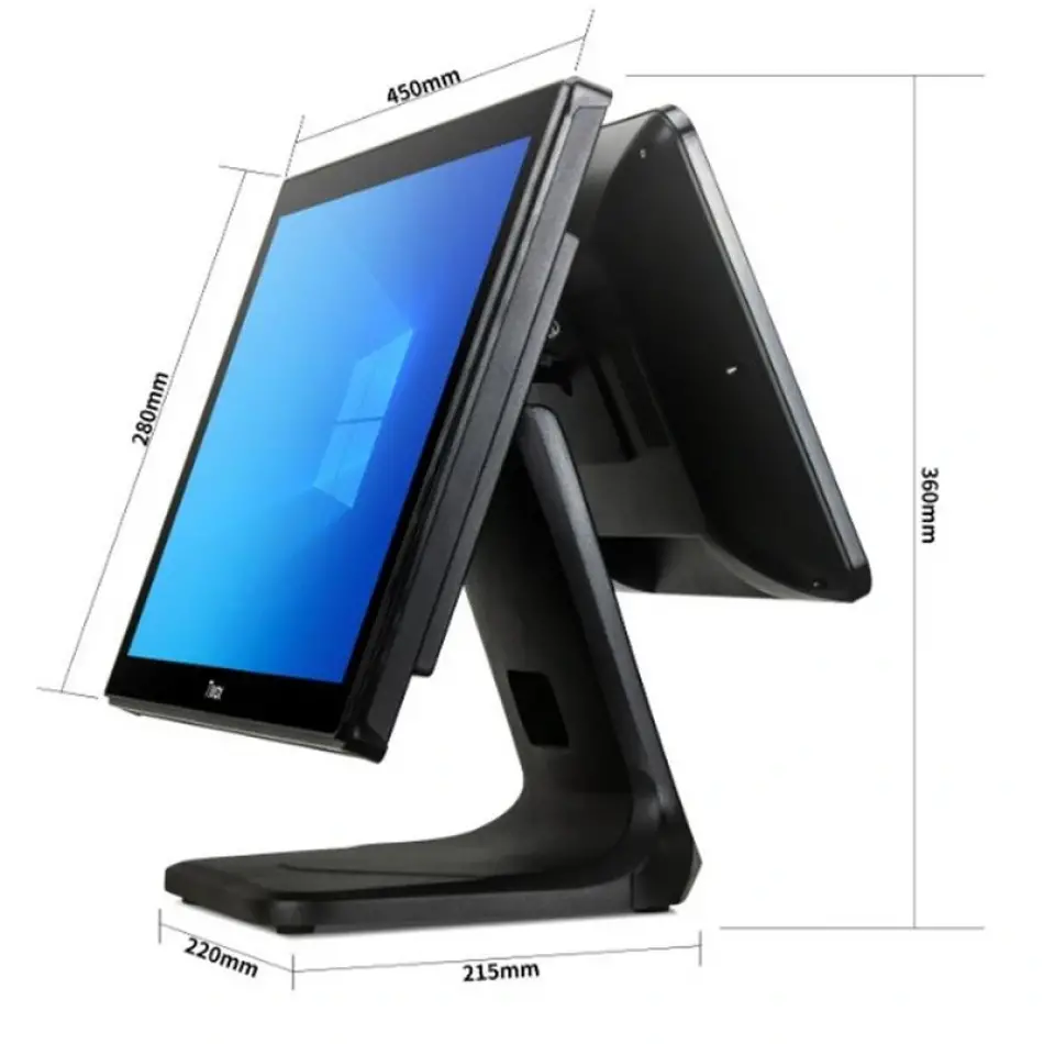 Tıwox Tp-4950d 18.5 I5 5.nesil 128gb Nwme Ssd 8gb Ddr3 Ram 1366x768 Pos Pc + 13.2 Müşteri Ekranı