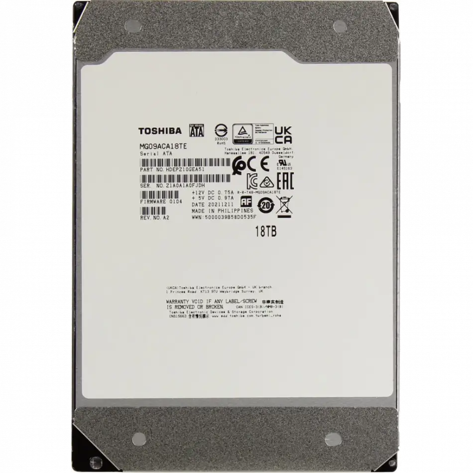 Toshıba Enterprıse, Mg09aca18te, 3.5, 18tb, 512mb 7200 Rpm, 7/24 Güvenlik, Data Center, Nas, Server, Hdd