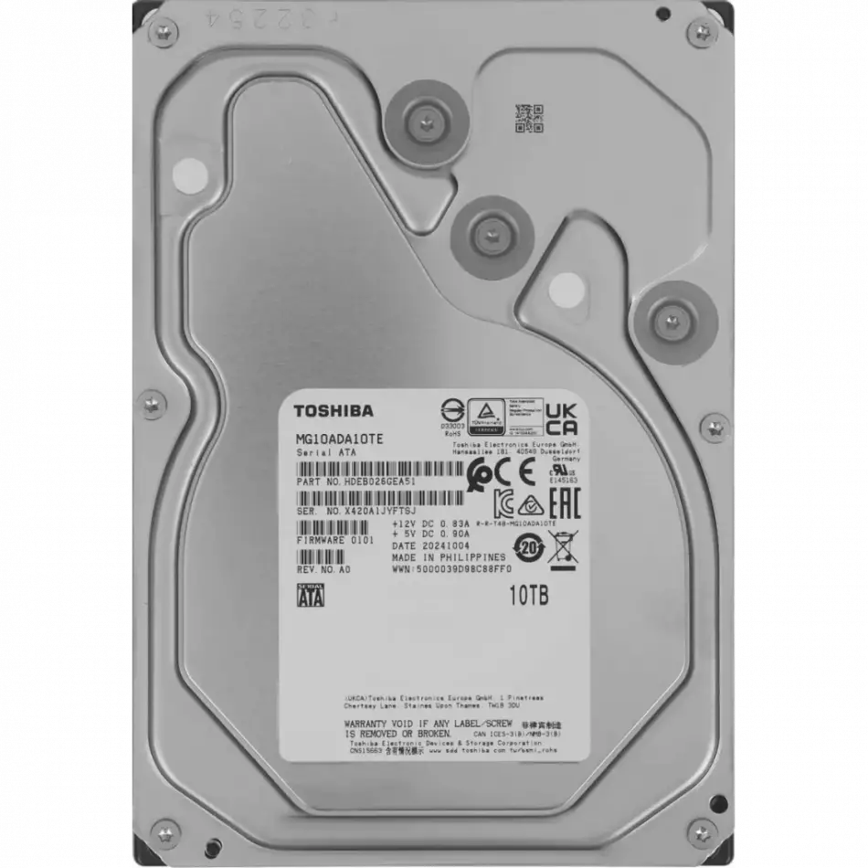 Toshıba Enterprıse, Mg10ada10te, 3.5, 10tb, 512mb 7200 Rpm, 7/24 Güvenlik, Data Center, Nas, Server, Hdd
