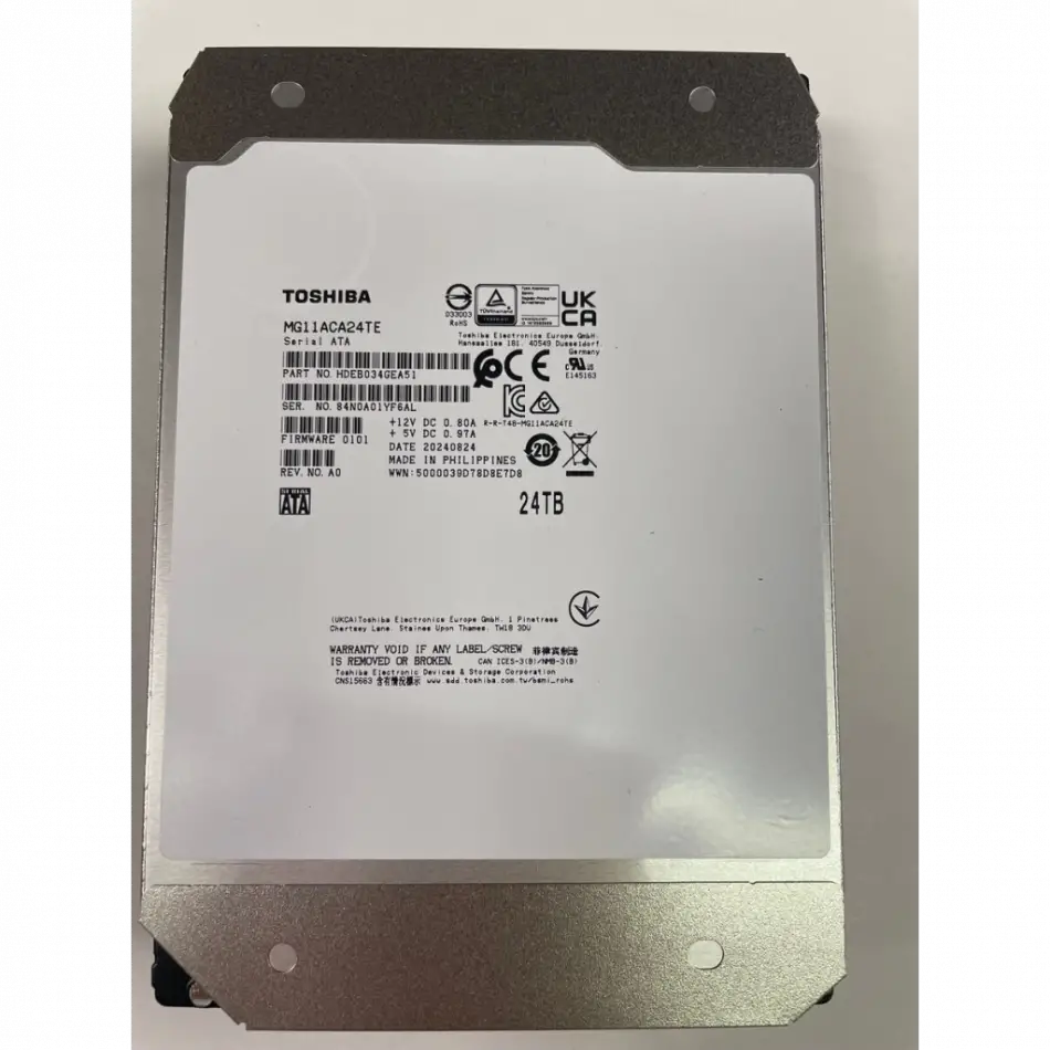 Toshıba Enterprıse, Mg11aca24te, 3.5, 24tb, 1gb 7200 Rpm, 7/24 Güvenlik, Data Center, Nas, Server, Hdd