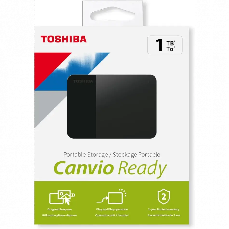 Toshıba Hdtp310ek3aa, Canvio Ready, 1tb, 2.5 Usb 3.0, Taşınabilir, Harici Hdd, (black)
