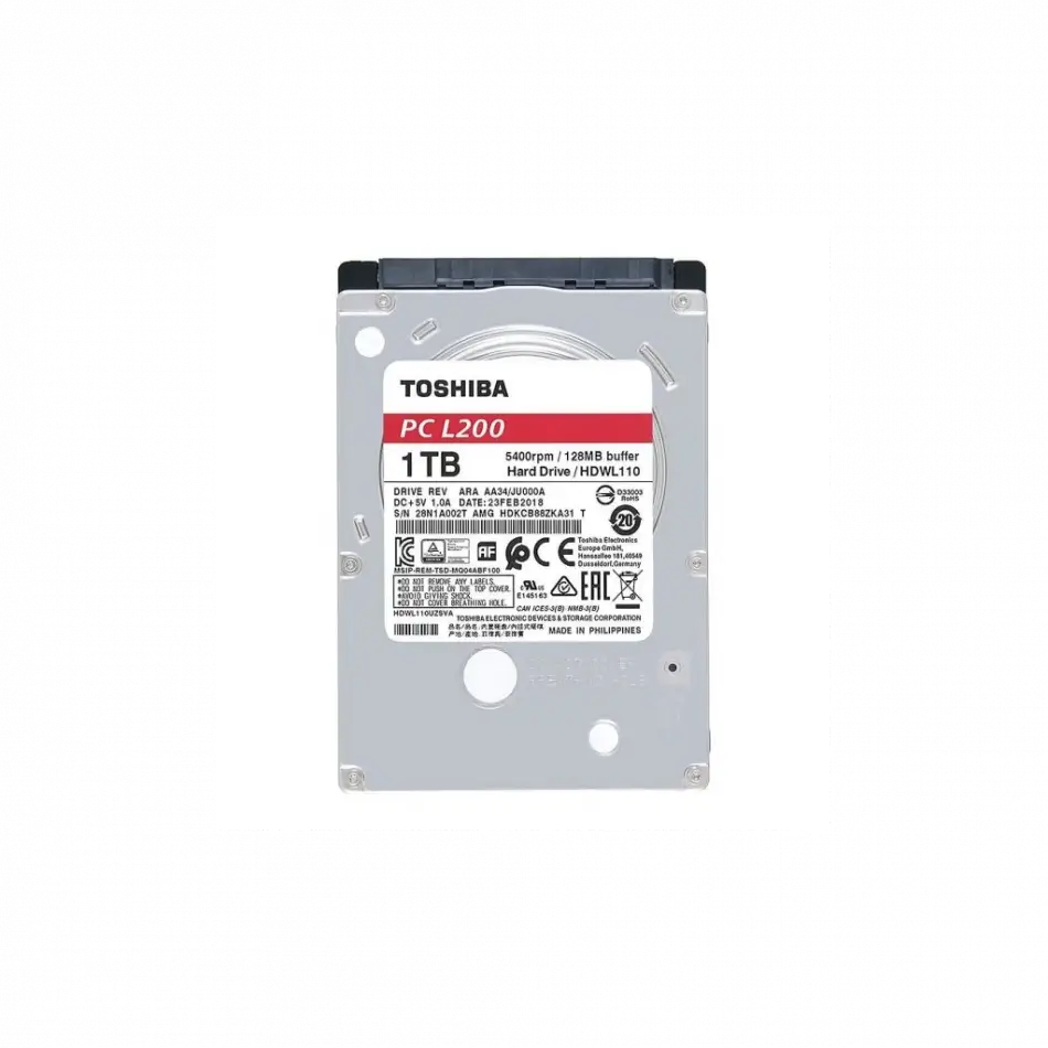 Toshıba L200, Notebook Hdd, Hdwl110uzsva, 2.5, 1tb, 128mb, 5400 Rpm, Notebook Hdd (türkiye Distribütörü Garantili)