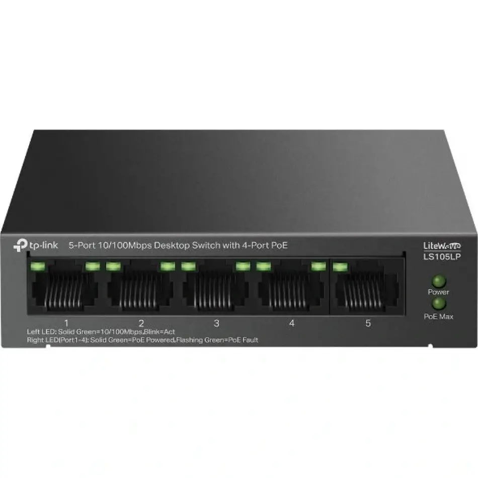 Tp Festa Ls105lp 41w 5fe Poe Switch,4ge Poe,250m