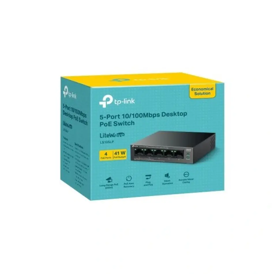 Tp Festa Ls105lp 41w 5fe Poe Switch,4ge Poe,250m