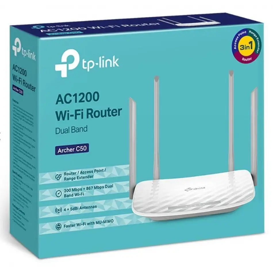 Tp-lınk Archer C50 Ac1200 4 Port Dual Band Router