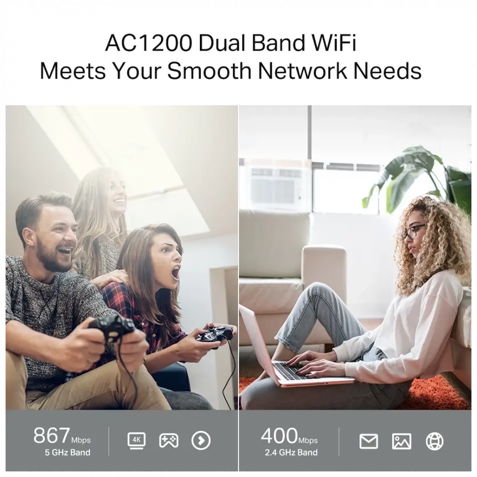 Tp-lınk Archer C64, Ac1200, 4port, 1200mbps, Dual Band Wifi, Masaüstü, Gigabit, Router, Access Point