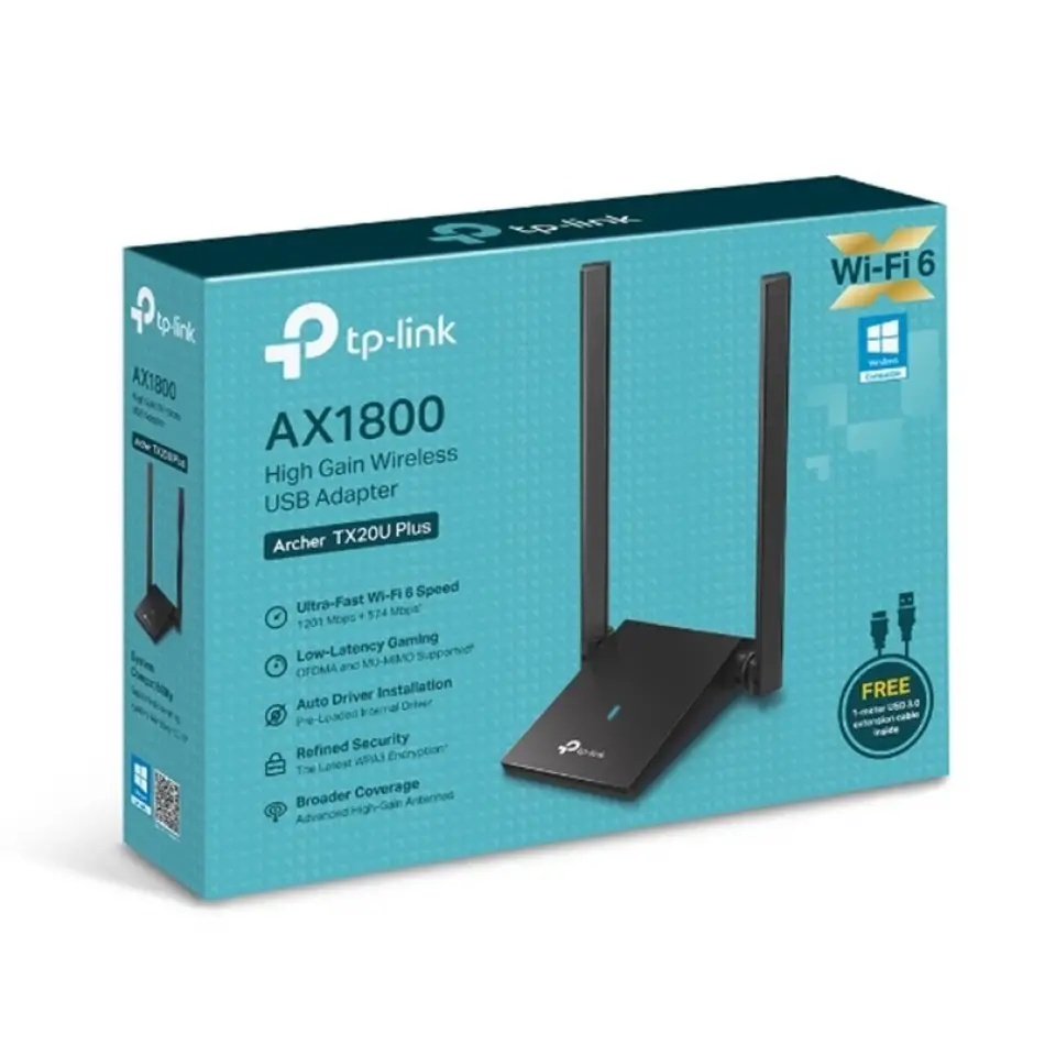 Tp-lınk Archer Tx20u Plus Ax1800 Wıfı6 Kablosuz Usb Adaptor
