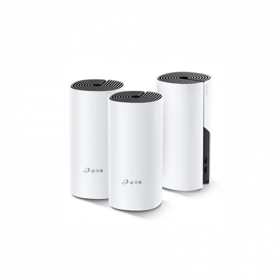 Tp-lınk Deco-e4, Ac1200, Üçlü Mesh, 1200mbps, Dual Band, 2port Megabit Lan, 370m2 Çekim Alanı, Router, Geniş Alan İnternet Ağı Sağlayıcısı