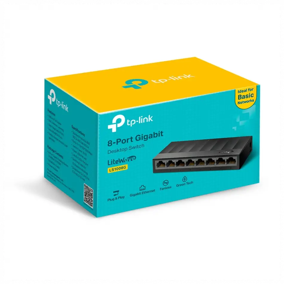 Tp-lınk Ls1008g, Green Tech, 8 Port Gigabit, Yönetilemez, Masaüstü Switch