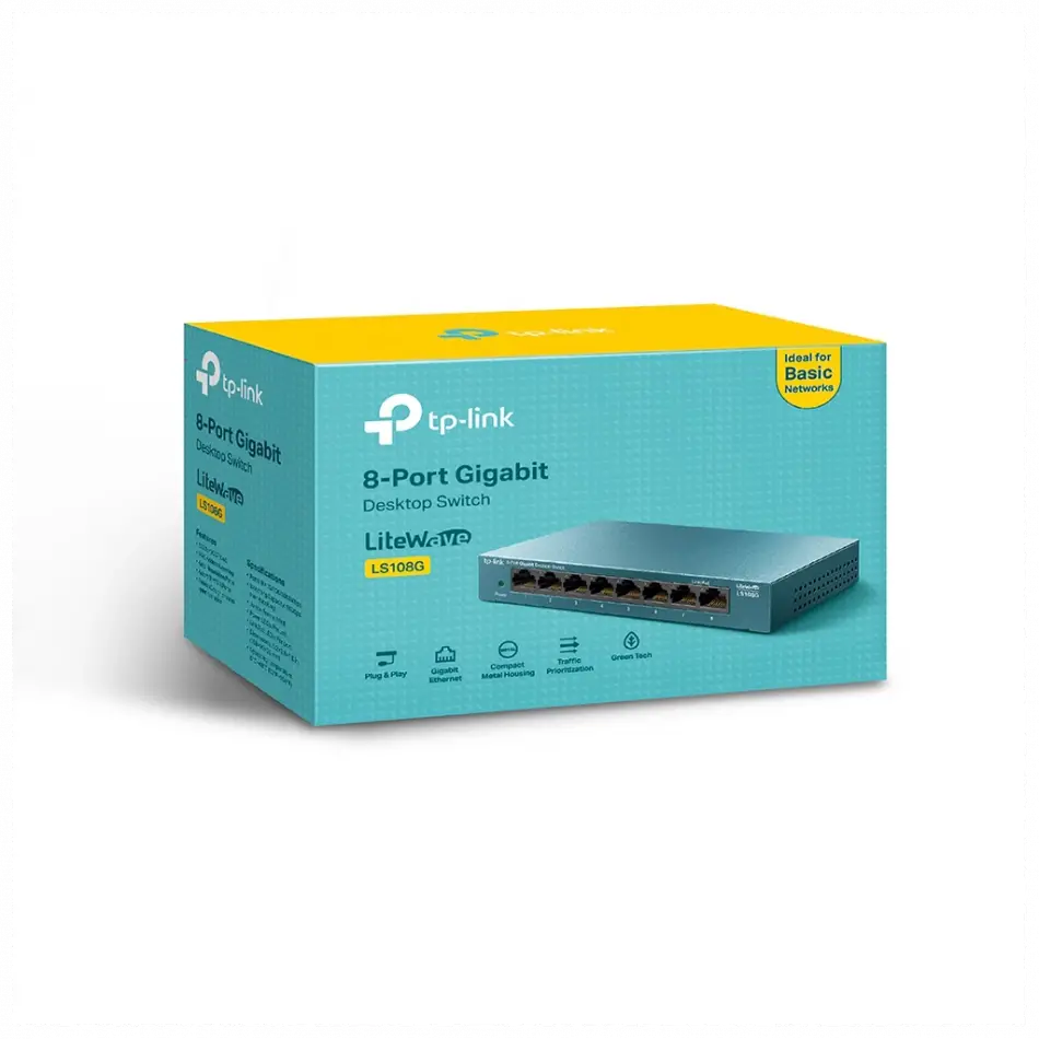 Tp-lınk Ls108g, Green Tech, 8 Port Gigabit, Yönetilemez, Masaüstü Switch