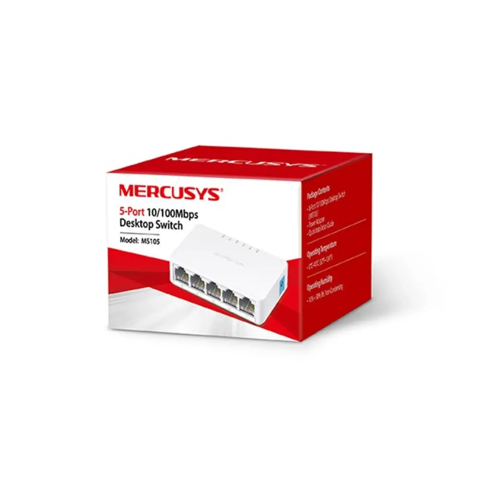 Tp-lınk Mercusys Ms105 5 Port 10/100 Plastik Kasa Swıtch