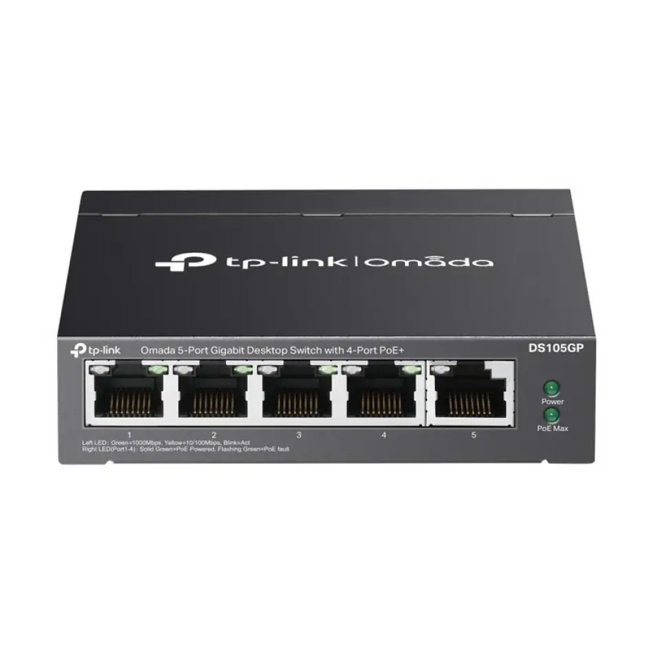 Tp-lınk Omada Ds105gp 4 Port Gıgabıt + 1 Port Gıgabıt Uplınk 65w Poe Yönetilemez Swıtch
