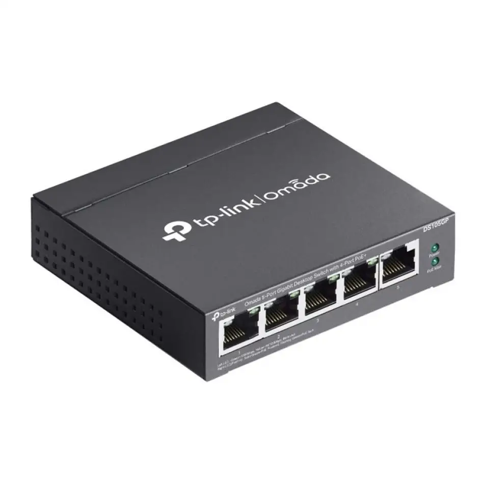 Tp-lınk Omada Ds105gp 4 Port Gıgabıt + 1 Port Gıgabıt Uplınk 65w Poe Yönetilemez Swıtch