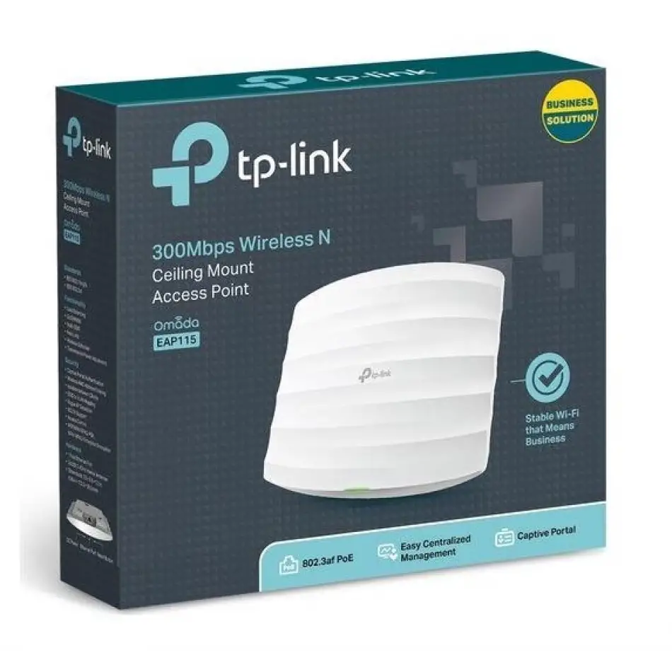 Tp-lınk Omada Eap115 1 Port 10/100 2.4ghz 300mbps 2x4dbı Anten Tavan Tipi Access Poınt