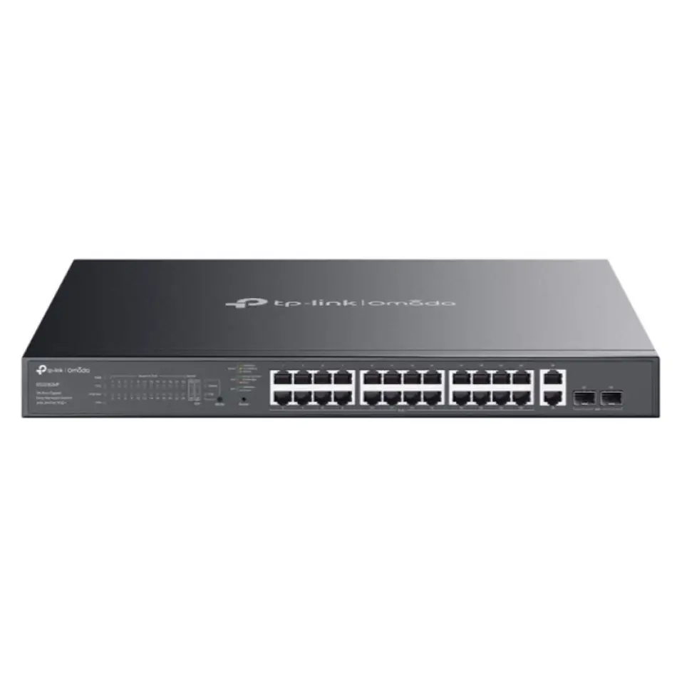 Tp-lınk Omada Es228gmp 28 Port Gıgabıt + 2xgıgabıt Sfp Yönetilebilir 384w Poe Metal Kasa Swıtch