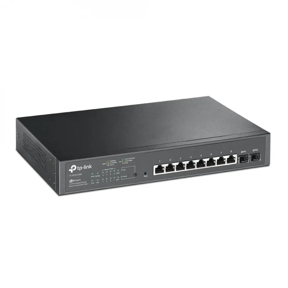 Tp-lınk Omada Tl-sg2210mp 8 Port Gıgabıt+ 2xgıgabıt Sfp Uplınk Yönetilebilir 150w Poe Rackmount Swıtch