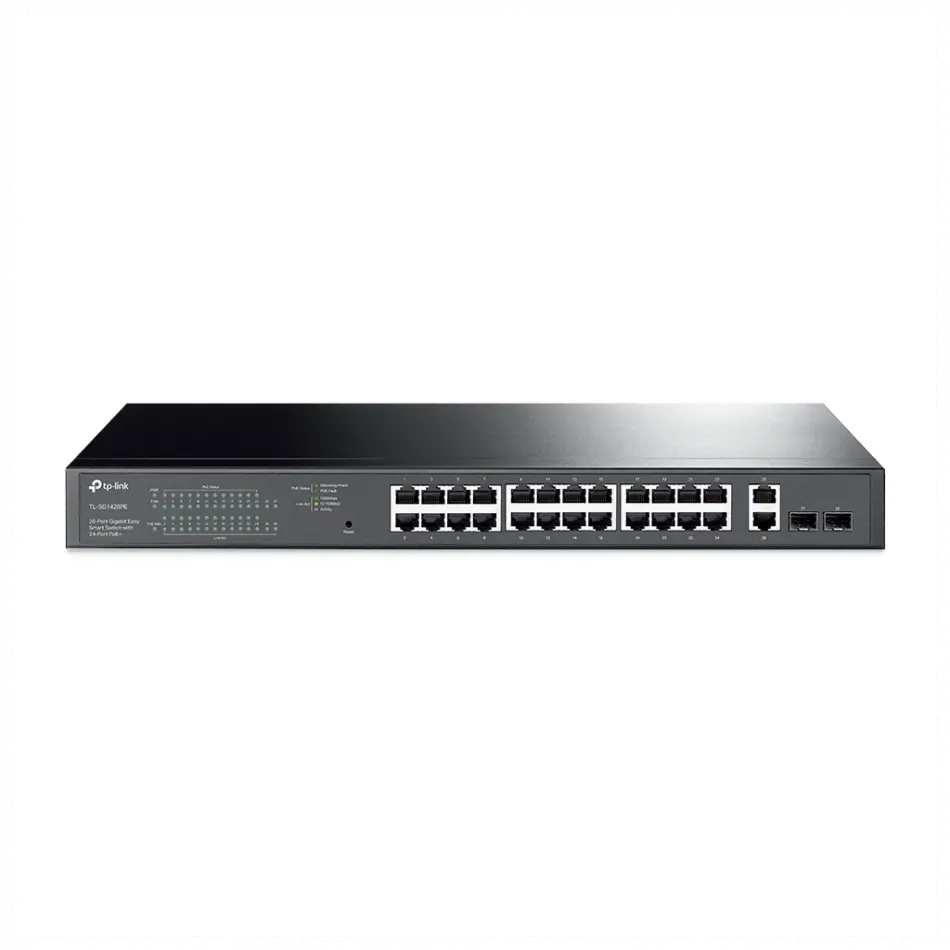 Tp-lınk Sg1428pe, 28 Port, Gigabit, Poe+ 250w, 2 Port Gigabit Sfp, Rackmount, Yönetilebilir, Switch
