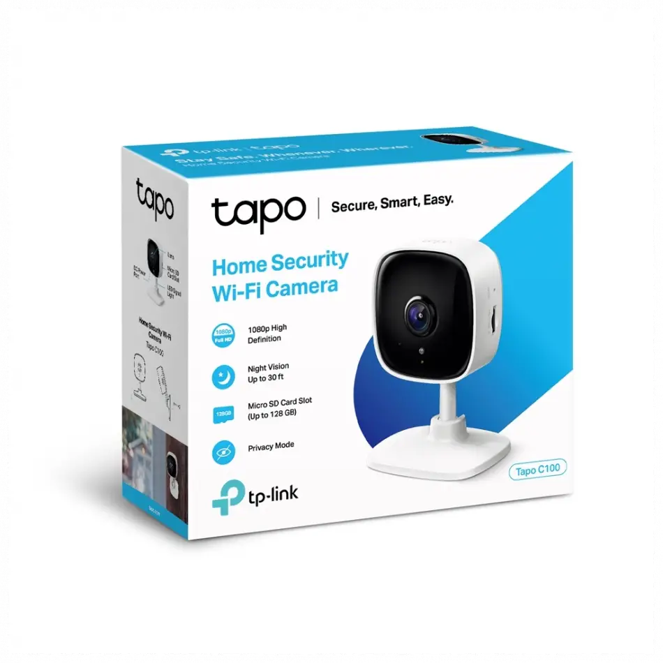 Tp-lınk Tapo C100, Bebek/ev Güvenlik Kamerası, Wifi, 1080p, 20mt Gece Görüşü, Hareket Algılama, Ses Ve Işık Alarmı, İki Yönlü Ses