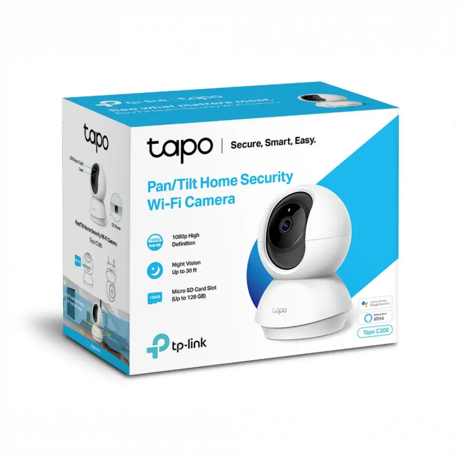 Tp-lınk Tapo C200, Bebek/ev Güvenlik Kamerası, Wifi, 1080p, 10mt Gece Görüşü, Pan/tılt, İki Yönlü Ses