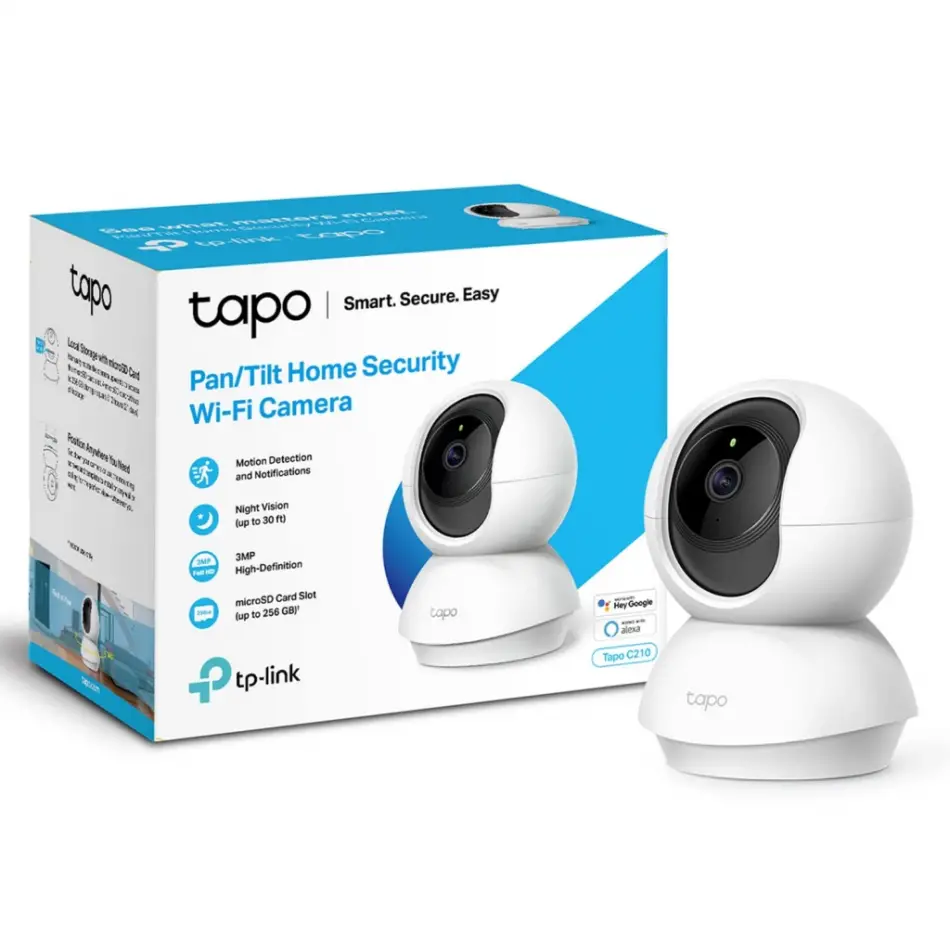 Tp-lınk Tapo C210, 3,0mpix, İç Ve Dış Mekan, Wifi,  9mt. Gece Görüşü, 360 Dönüş, Dikey Ve Yatay Hareket, İki Yönlü Ses Güvenlik Kamerası