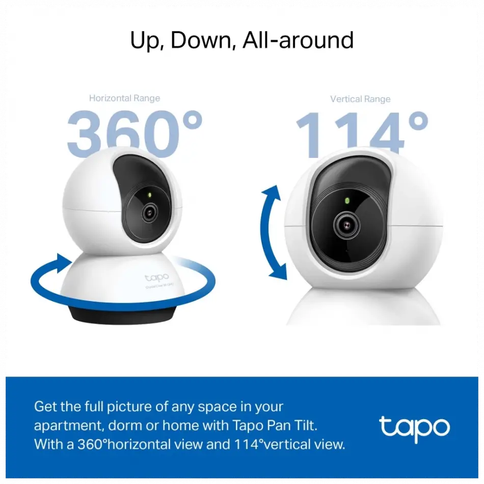 Tp-lınk Tapo C220, 4,0mpix, İç Ve Dış Mekan, Wifi,  9mt. Gece Görüşü, 360 Dönüş, İki Yönlü Ses Güvenlik Yapay Zeka Destekli Kamera