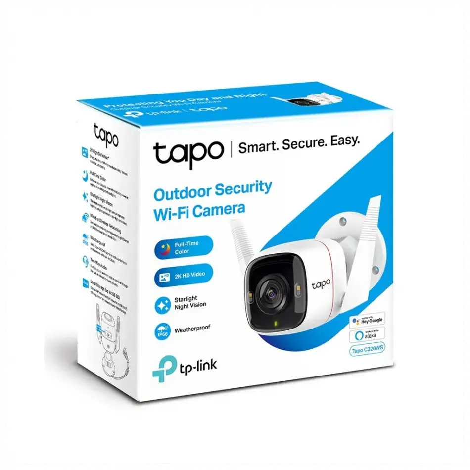 Tp-lınk Tapo C320ws, 2k Qhd, Dış Mekan, Ip66, Wifi, Renkli Gece Görüşü, İki Yönlü Ses Güvenlik Kamerası