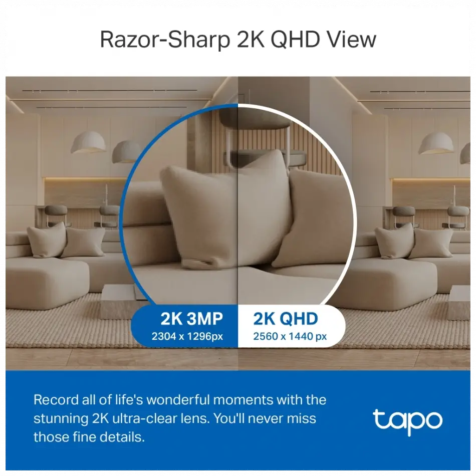 Tp-lınk Tapo Tc72 (c220), 2k Qhd 4,0mpix, İç Mekan Wifi, 9mt. Gece Görüşü, 360 Dönüş, İki Yönlü Ses Güvenlik Yapay Zeka Destekli Kamera