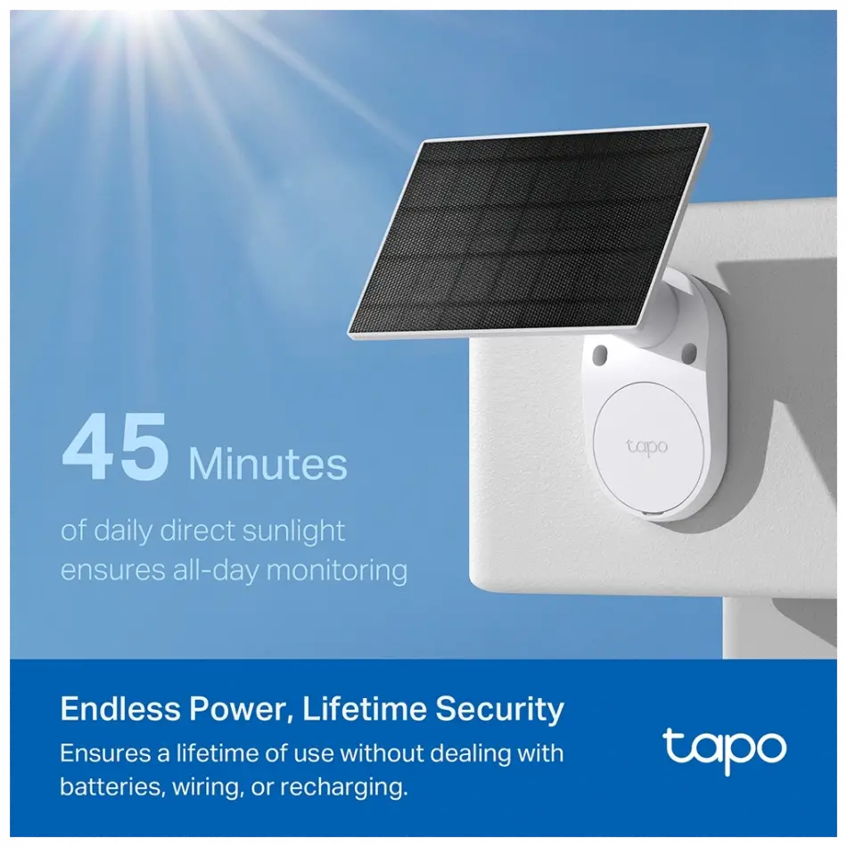 Tp-lınk Tapo Tc82 Kıt (c410 Kıt), 2k, 3,0mpix, Dış Mekan, Ip65, Wifi, 9mt. Renkli Gece Görüşü, İki Yönlü Ses, Güneş Enerjili Güvenlik Kamerası Kiti