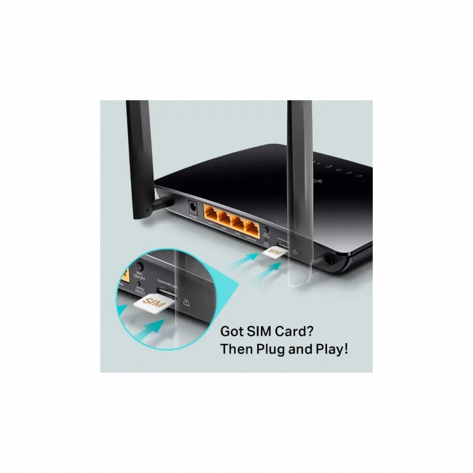 Tp-lınk Tl-mr150, 4port, 300mbps, 2,4ghz Wifi, Masaüstü, Lte Micro Sim Kart Takılabilir 3g-4g Destekli Router