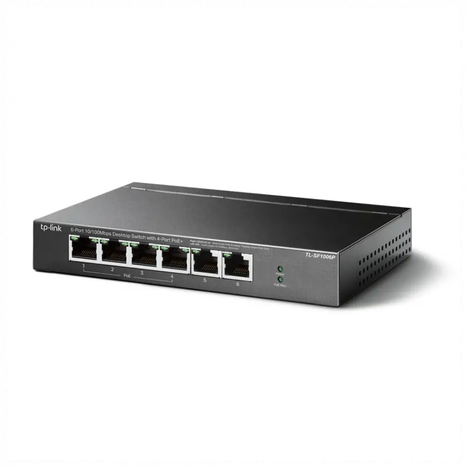 Tp-lınk Tl-sf1006p, 6 Port, Megabit, 4 Port Poe 67w, Yönetilemez, Metal Kasalı Switch