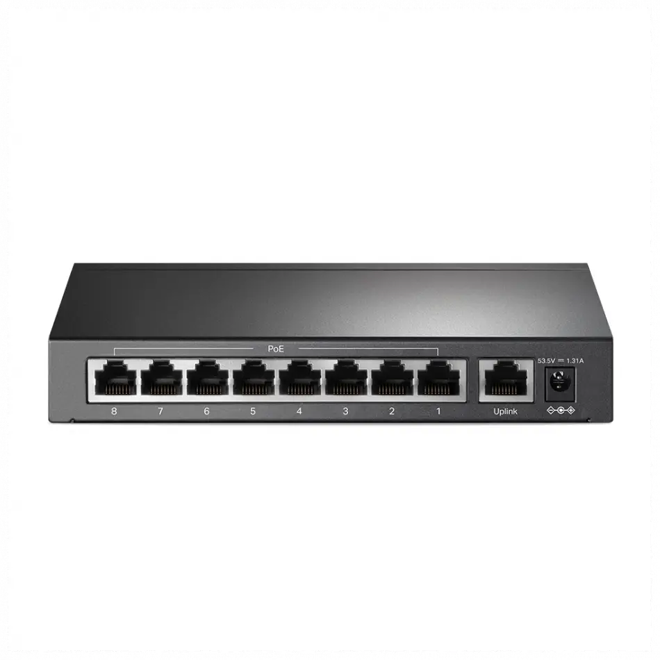 Tp-lınk Tl-sf1009p, 8 Port, Megabit, Poe 65w, 1 Port Uplink, Yönetilemez, Metal Kasa, Masaüstü Switch