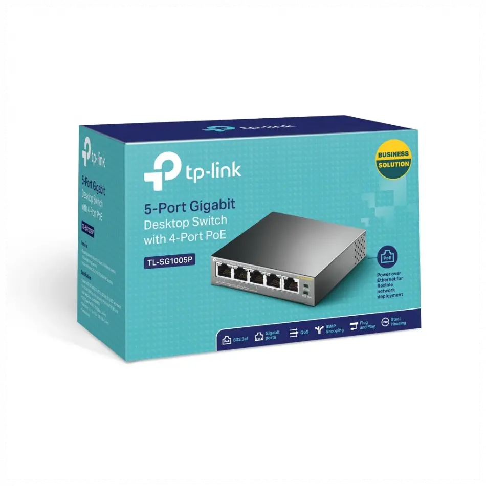 Tp-lınk Tl-sg1005p, 5 Port, Gigabit, 4 Port Poe 56w, Yönetilemez, Metal Kasa, Masaüstü Switch