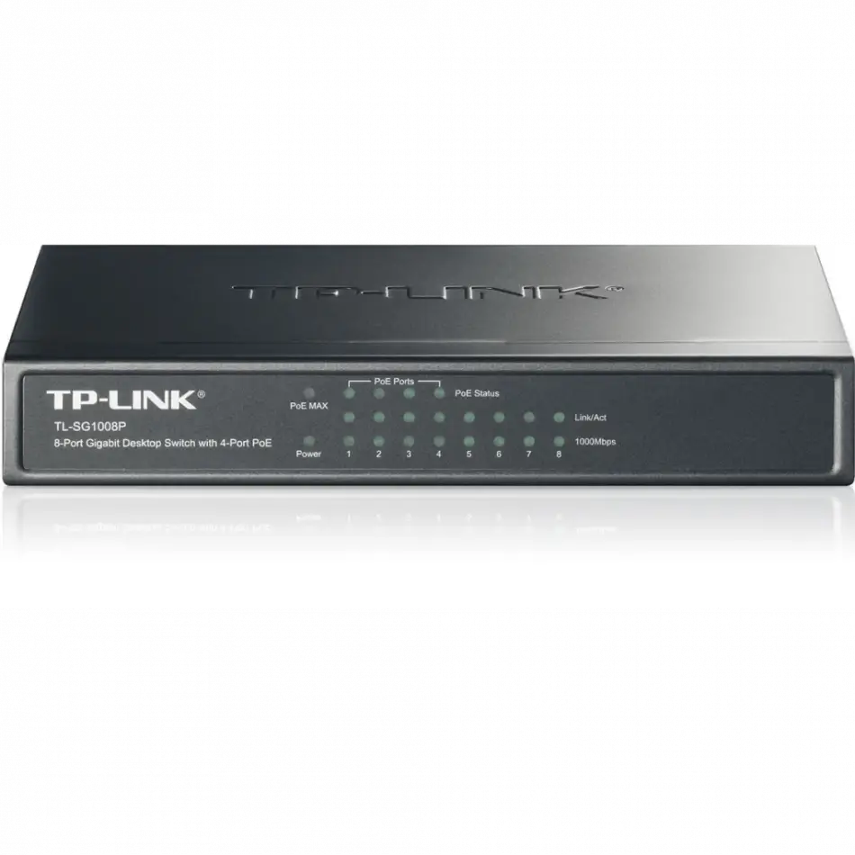 Tp-lınk Tl-sg1008p, 8 Port, Gigabit, 4 Port Poe, 55w, Yönetilemez, Metal Kasa, Masaüstü Switch