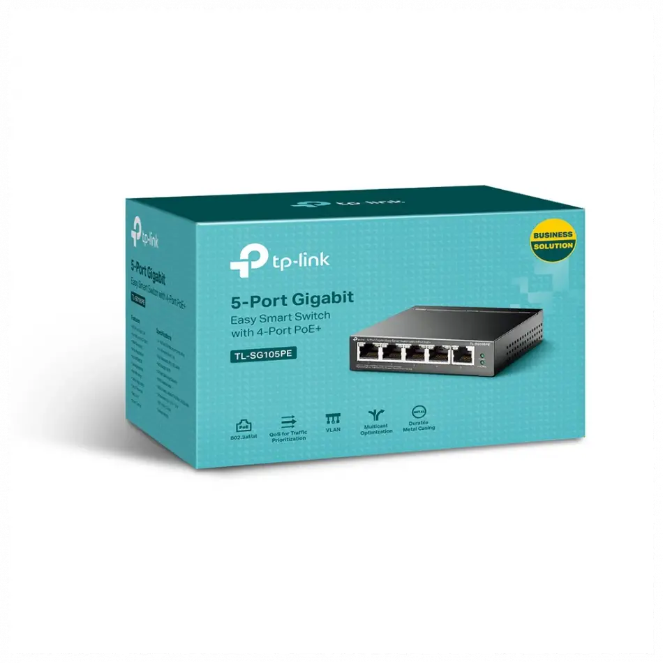Tp-lınk Tl-sg105pe, 5 Port, Gigabit, 4 Port Poe, 65w, Easy Smart, Yönetilebilir, Metal Kasa, Masaüstü Switch