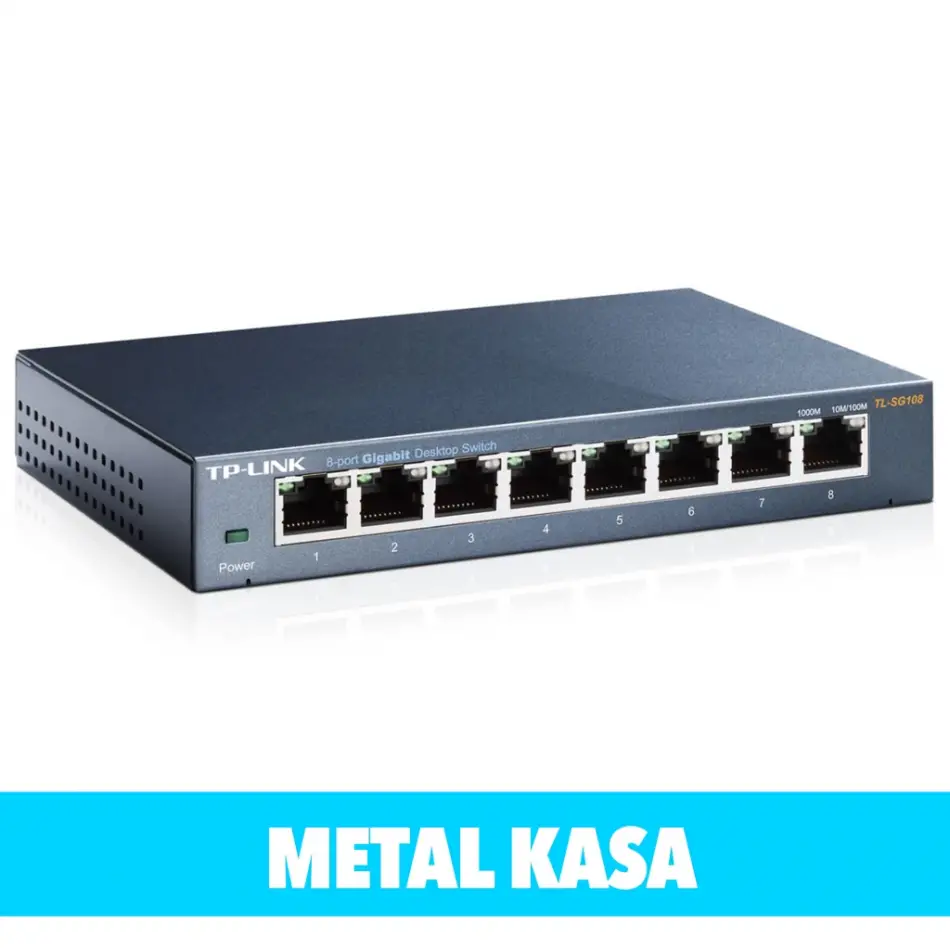 Tp-lınk Tl-sg108, 8 Port, Gigabit, Yönetilemez, Metal Kasa, Masaüstü Switch