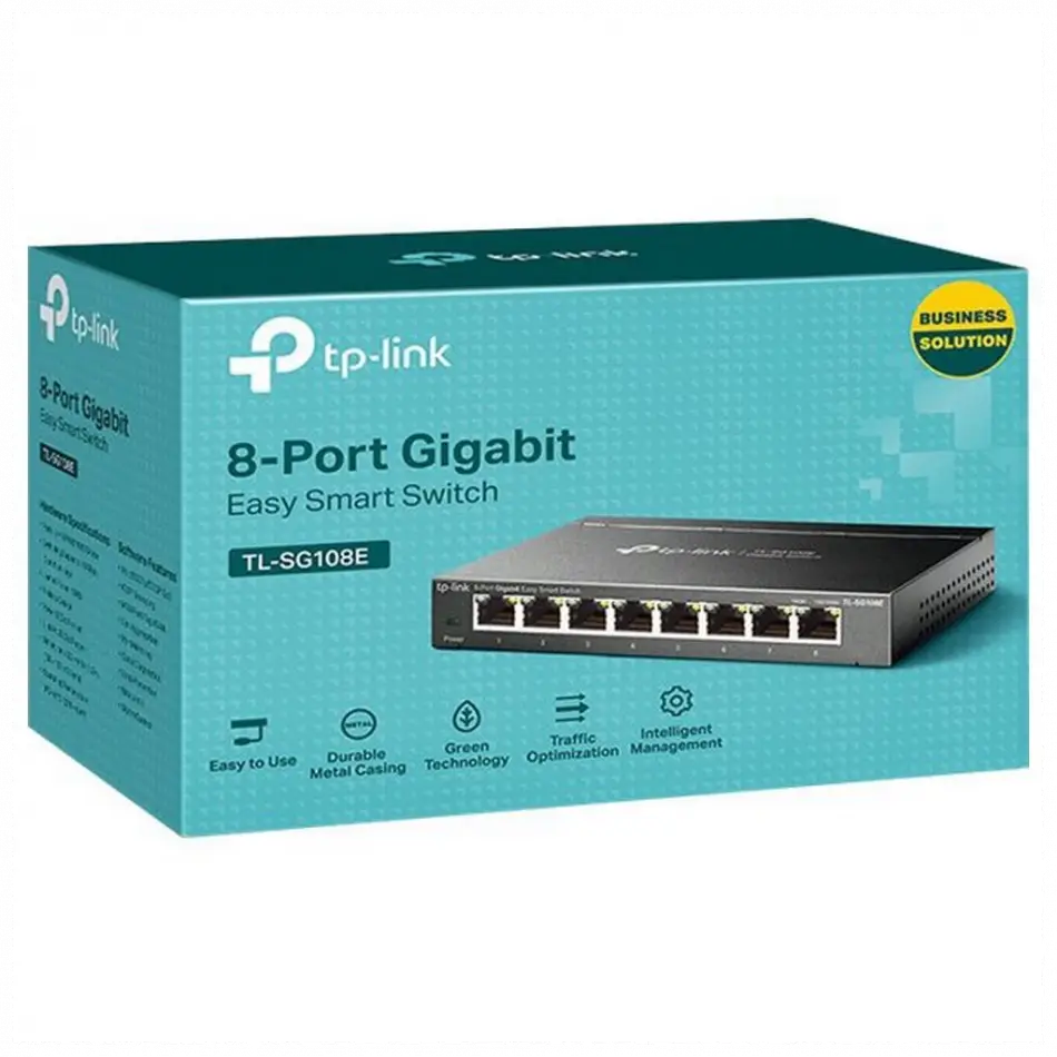 Tp-lınk Tl-sg108e, 8 Port, Gigabit, Easy Smart, Yönetilebilir, Metal Kasa, Masaüstü Switch