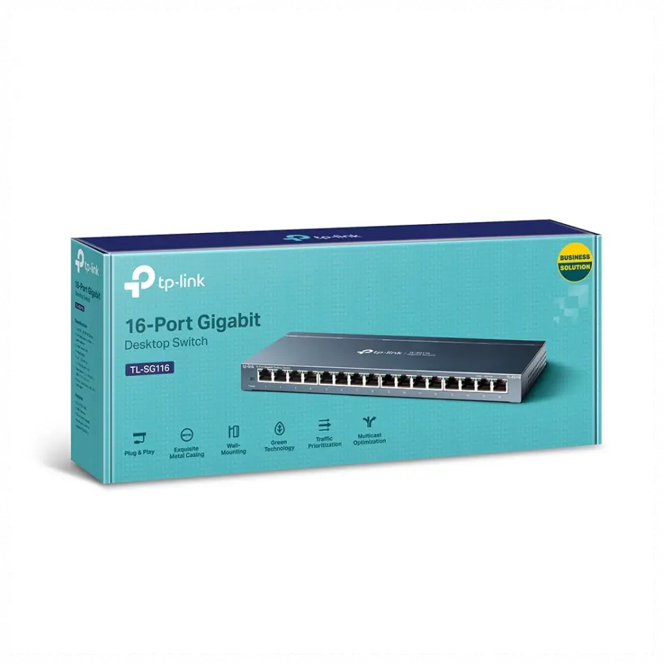 Tp-lınk Tl-sg116(un) V2, 16 Port, Gigabit, Metal Kasa, Masaüstü Switch