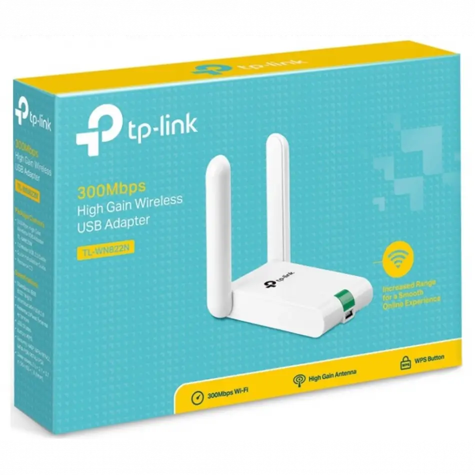 Tp-lınk Tl-wn822n, 300mbps, 2.4ghz, 2x3dbi Anten, Usb2.0, Wıreless Ethernet