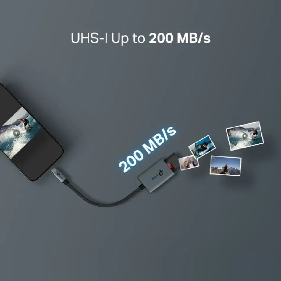 Tp-link Ua430c Usb Tip-c=>sd&tf 3.0 Adaptör