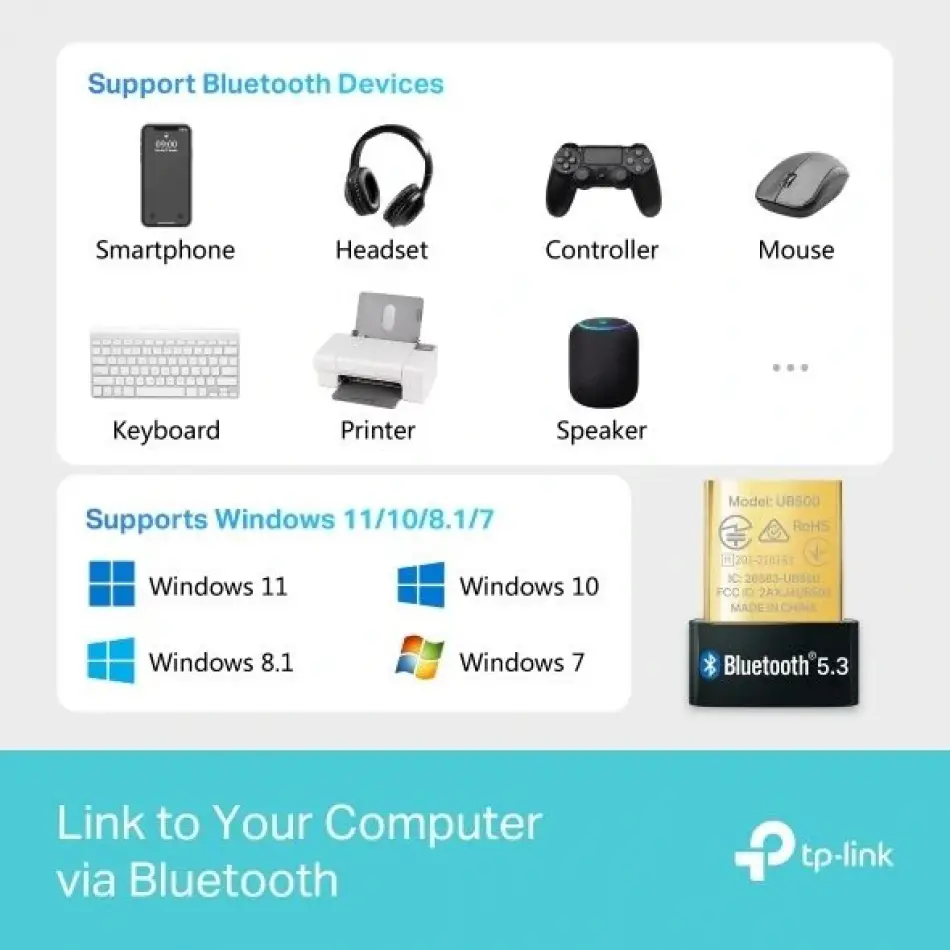 Tp-link Ub500 Bluetooth 5.3 Nano Usb Adaptör