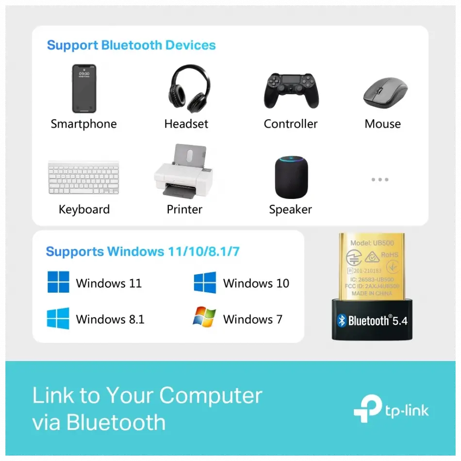 Tp-lınk Ub500 Bluetooth 5.4 Nano Usb Adaptör