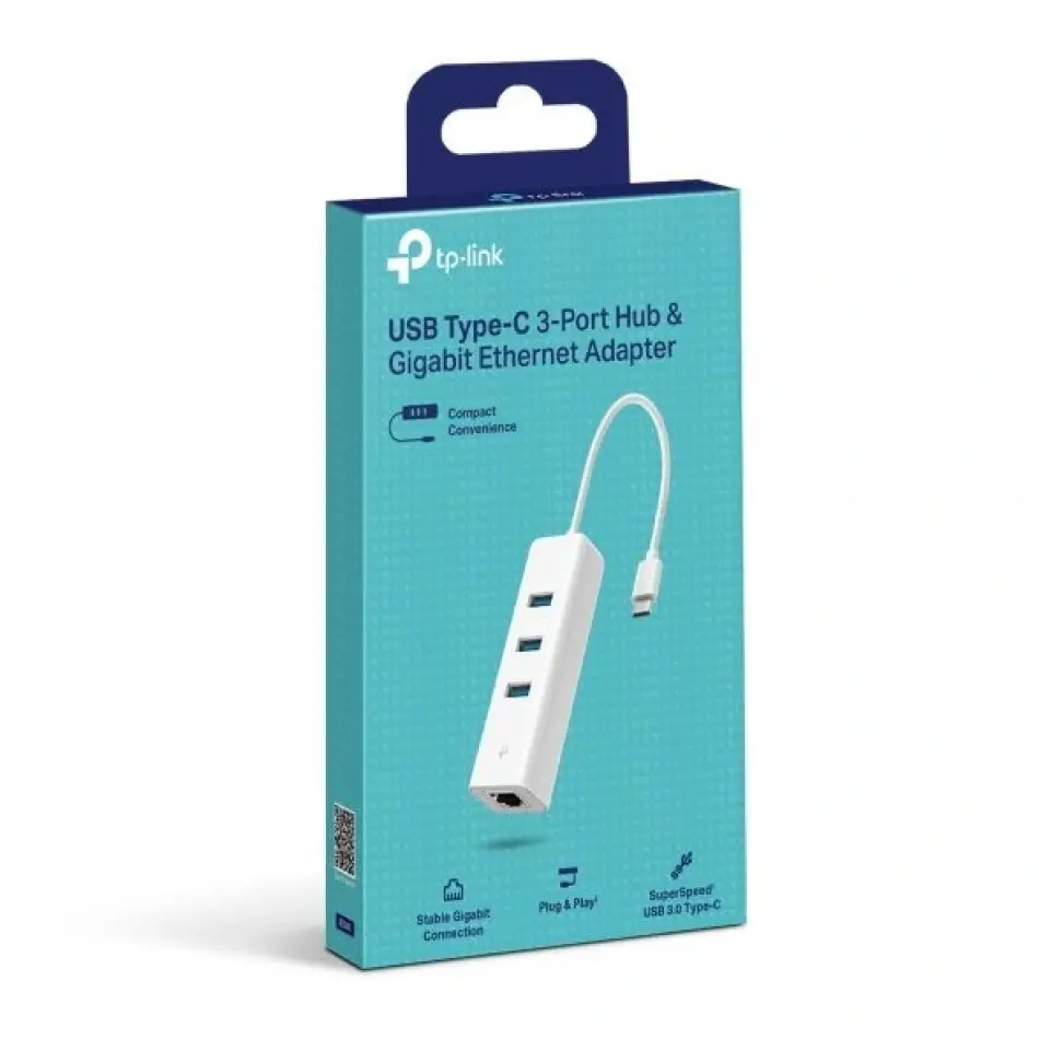 Tp-link Ue330c Usb3.0 Type-c=>gigabit Adaptör+3usb